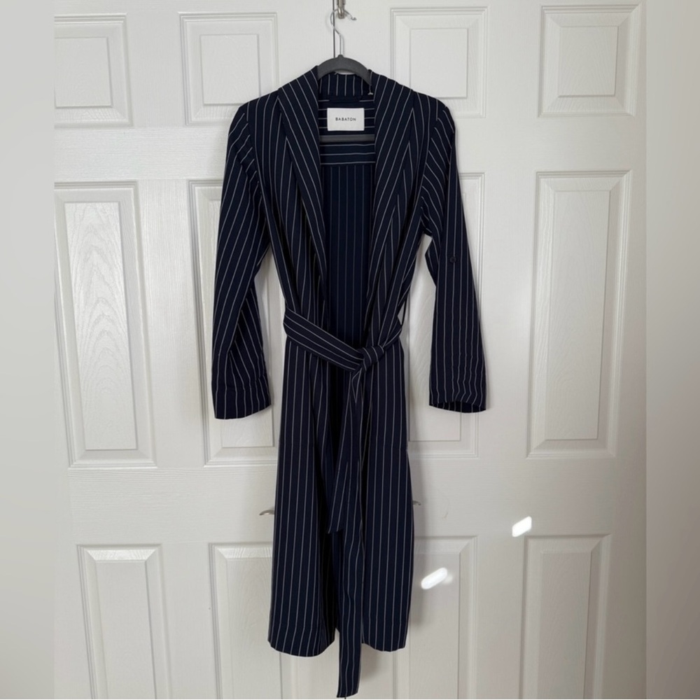 Babaton Navy and White Striped Jacket